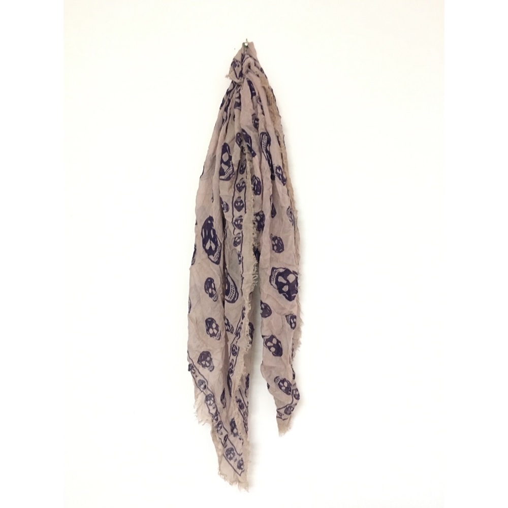 Alexander McQueen Blush/Purple Skull Frill Scarf